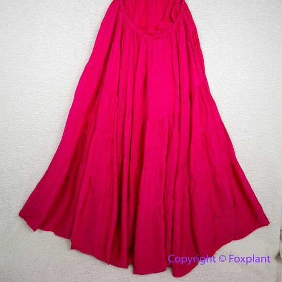 New! Anthropologie Let Me Be Cutout Tiered Dress in Magenta, women size XSP - Picture 11 of 15